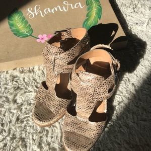 Metallic espadrilles wedges